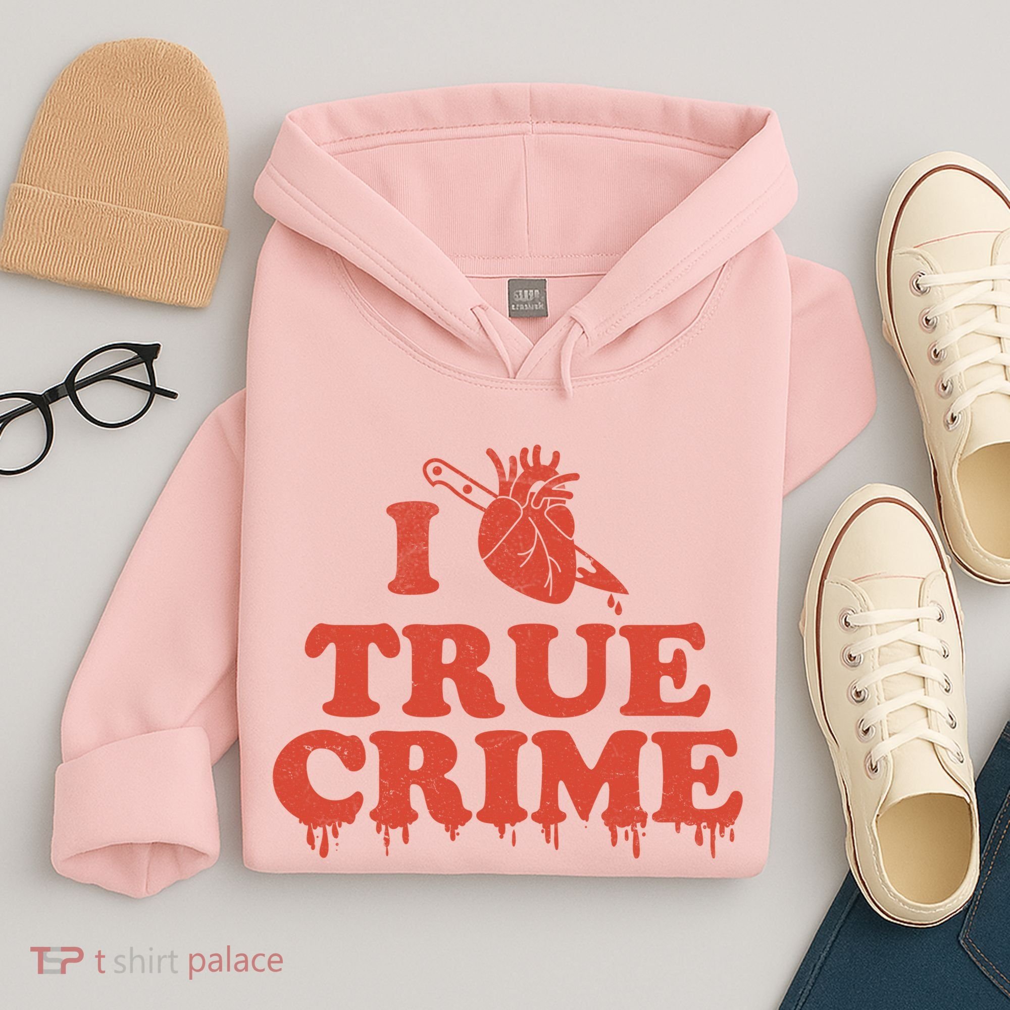 I Love Heart True Crime Hoodie