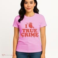 I Love Heart True Crime Women's T-Shirt thumb 4