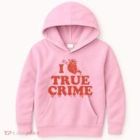 I Love Heart True Crime Kids Hoodie thumb 0
