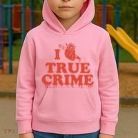 I Love Heart True Crime Kids Hoodie thumb 2