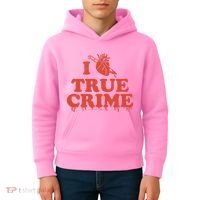 I Love Heart True Crime Kids Hoodie thumb 4