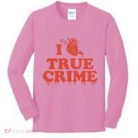 I Love Heart True Crime Kids Long Sleeve Shirt thumb 0