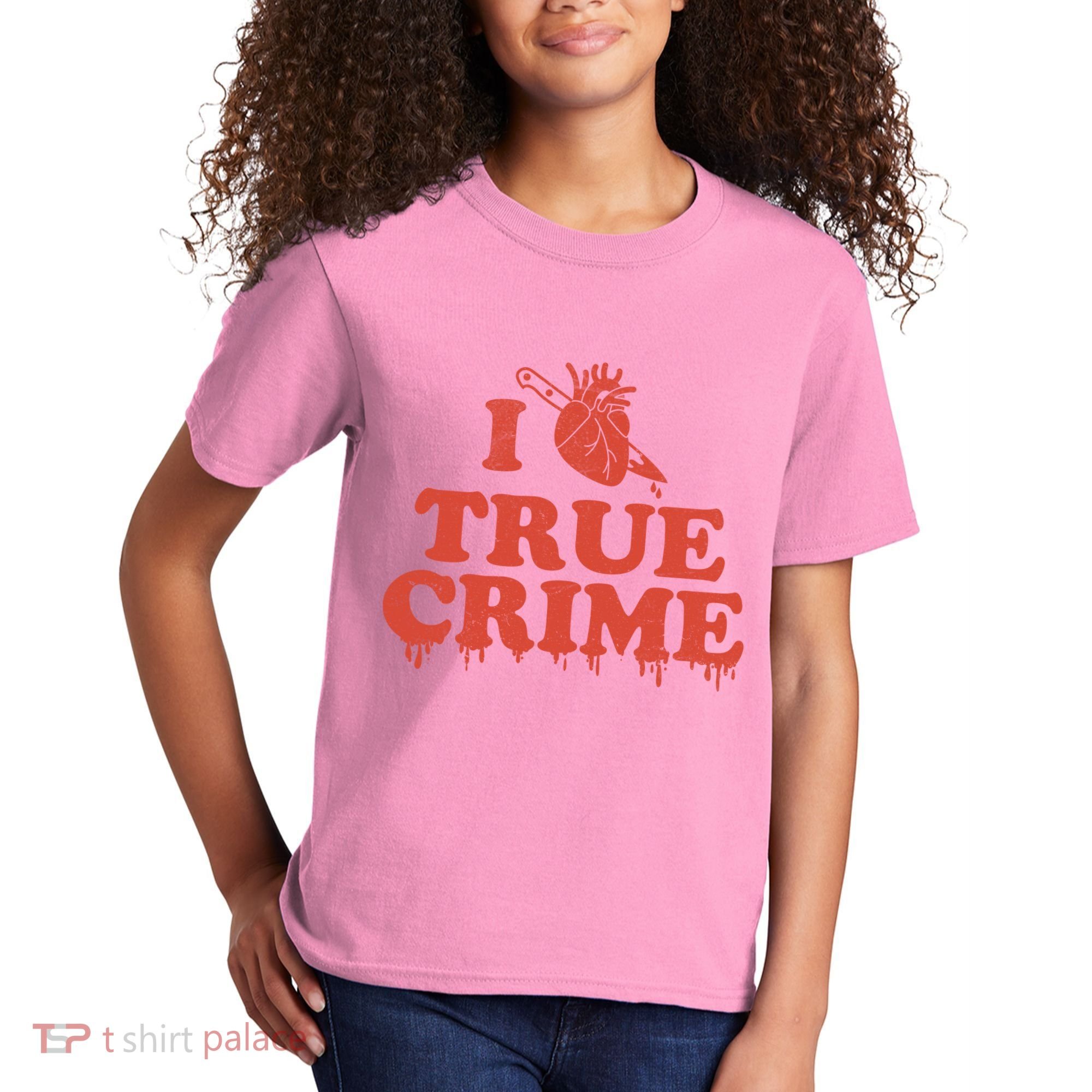 I Love Heart True Crime Kids T-Shirt