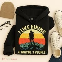 I Like Hiking and Maybe 3 People Hoodie thumb 4