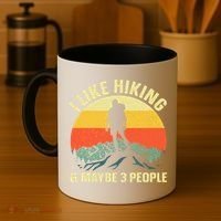 I Like Hiking and Maybe 3 People Coffee Mug thumb 4