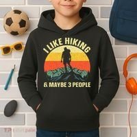 I Like Hiking and Maybe 3 People Kids Hoodie thumb 2