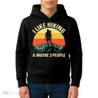 I Like Hiking and Maybe 3 People Kids Hoodie thumb 4