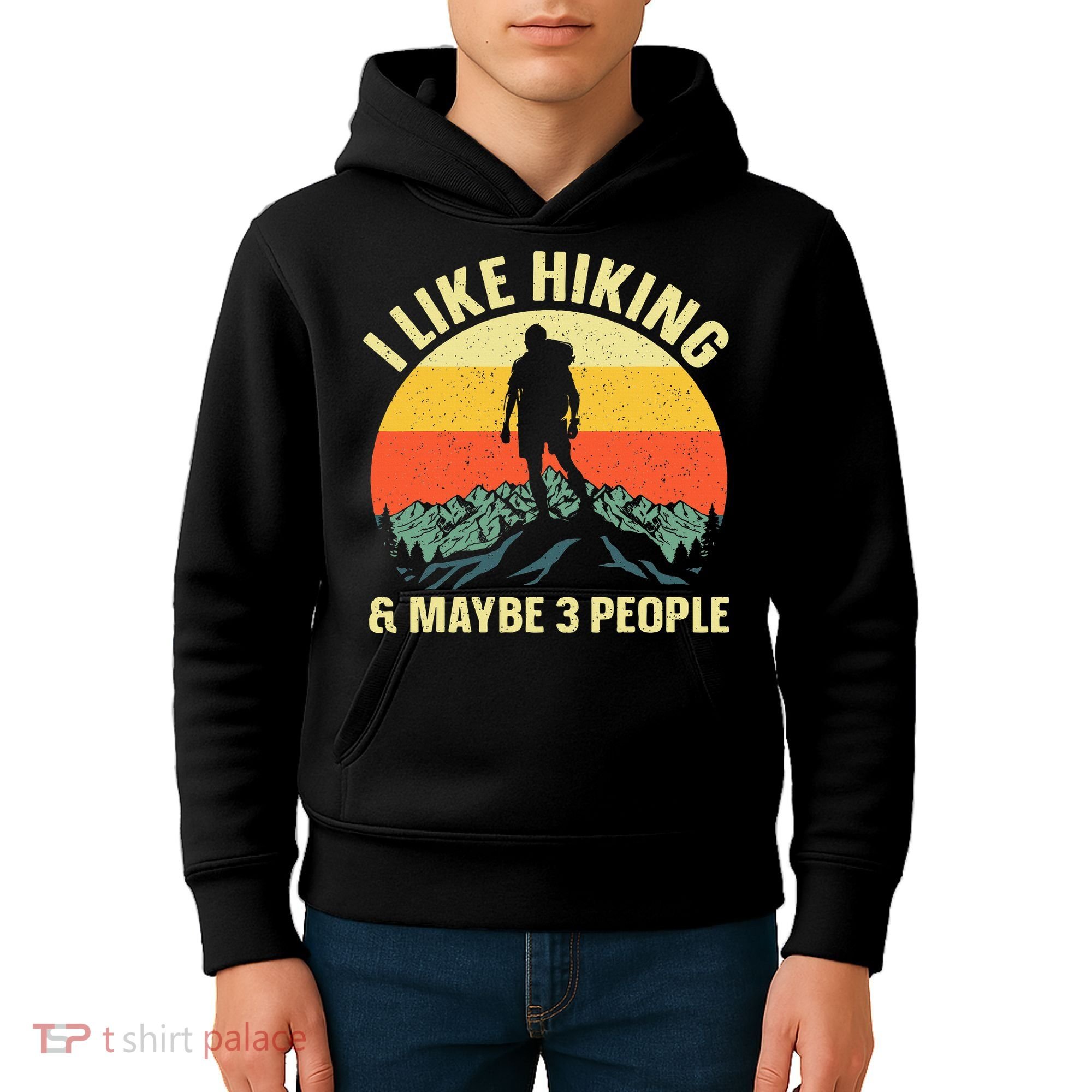 I Like Hiking and Maybe 3 People Kids Hoodie