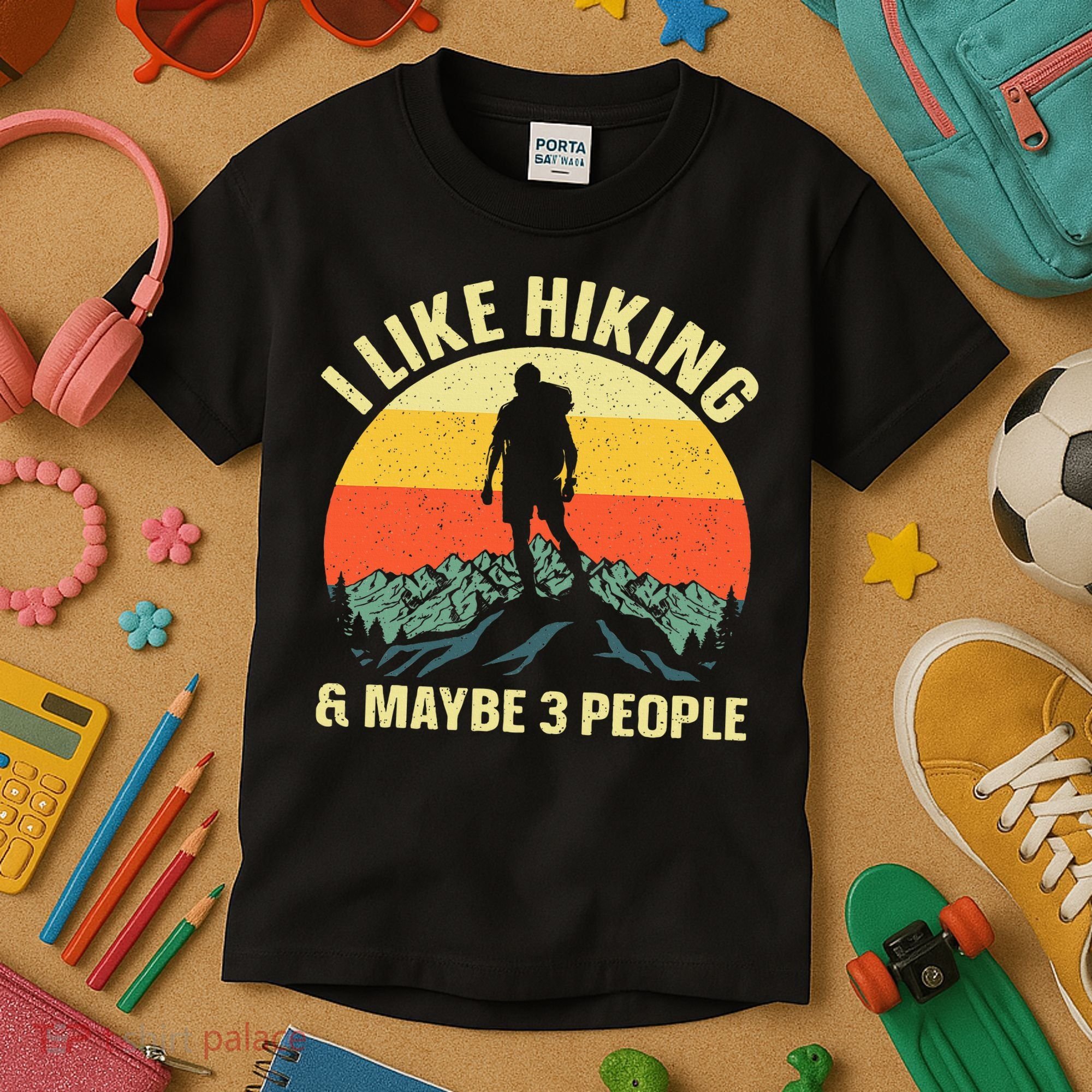 I Like Hiking and Maybe 3 People Kids T-Shirt