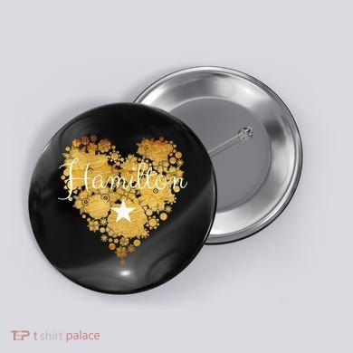 I Love Hamilton Heart Button