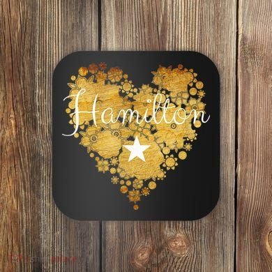 I Love Hamilton Heart Coaster