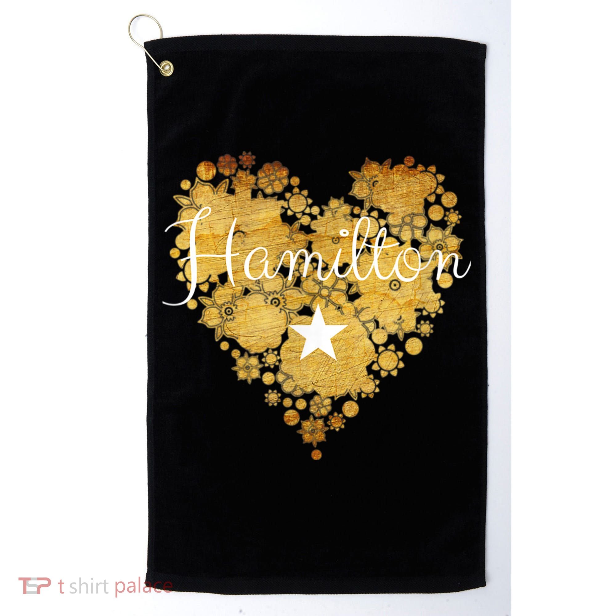 I Love Hamilton Heart Golf Towel