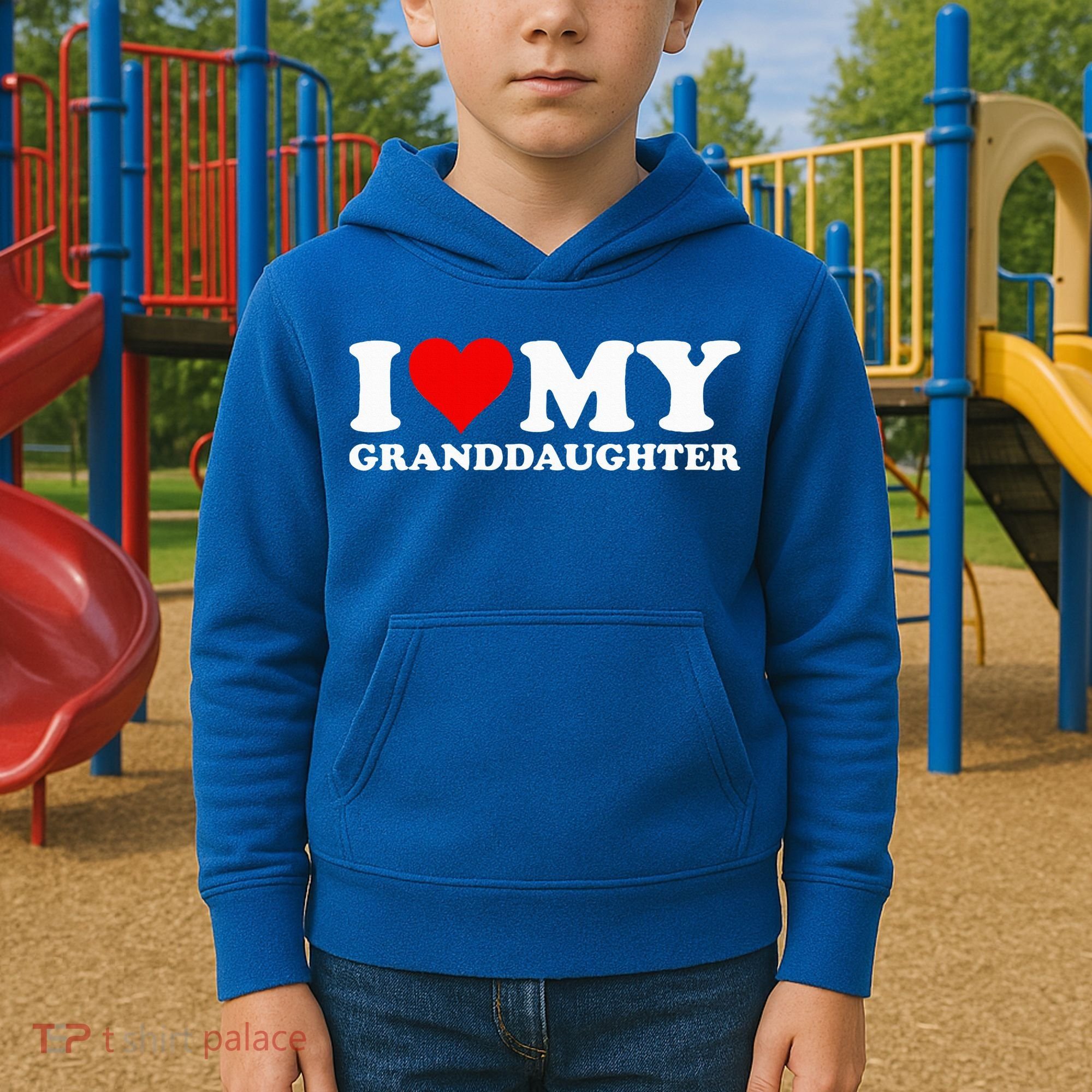 I Love Heart My Granddaughter Kids Hoodie
