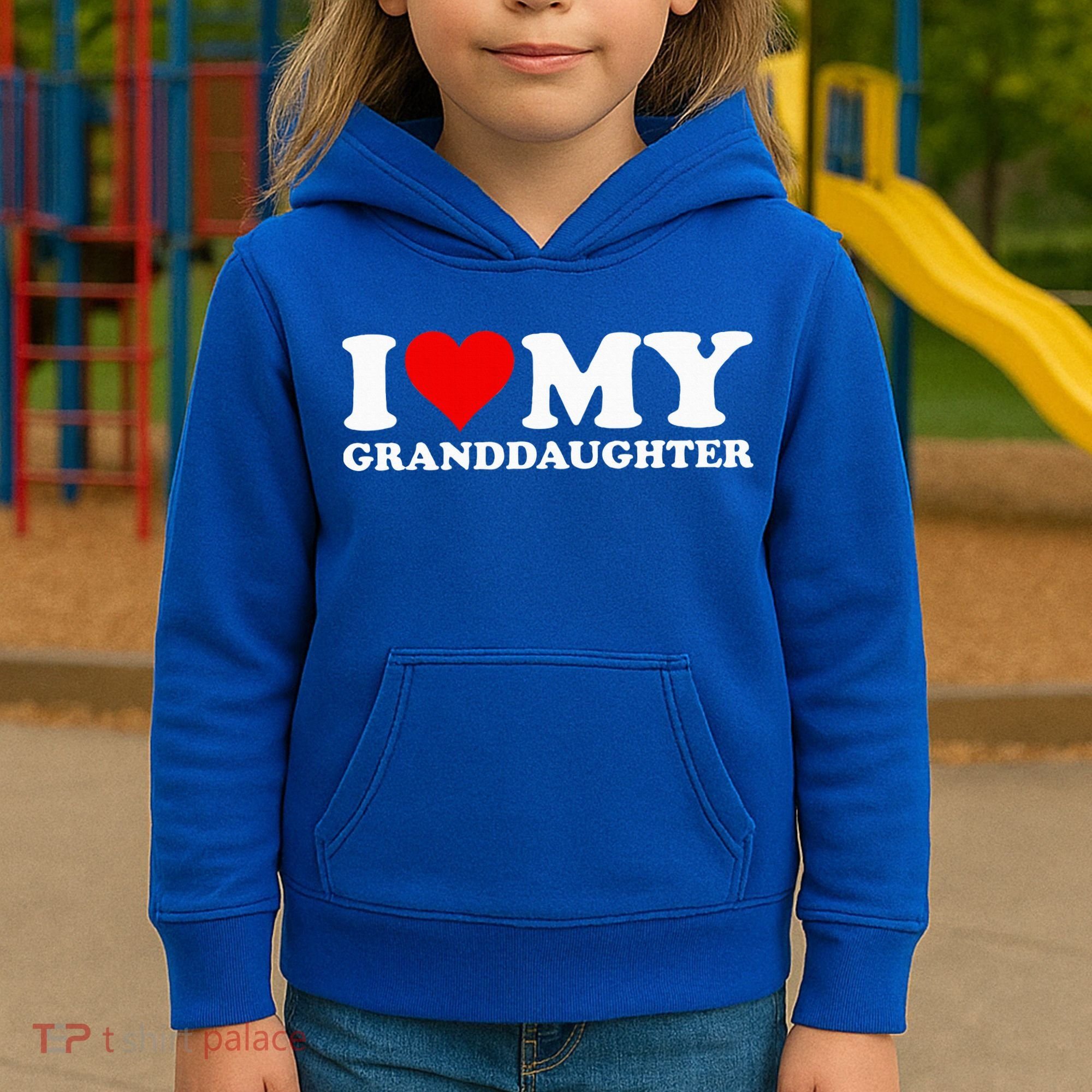 I Love Heart My Granddaughter Kids Hoodie