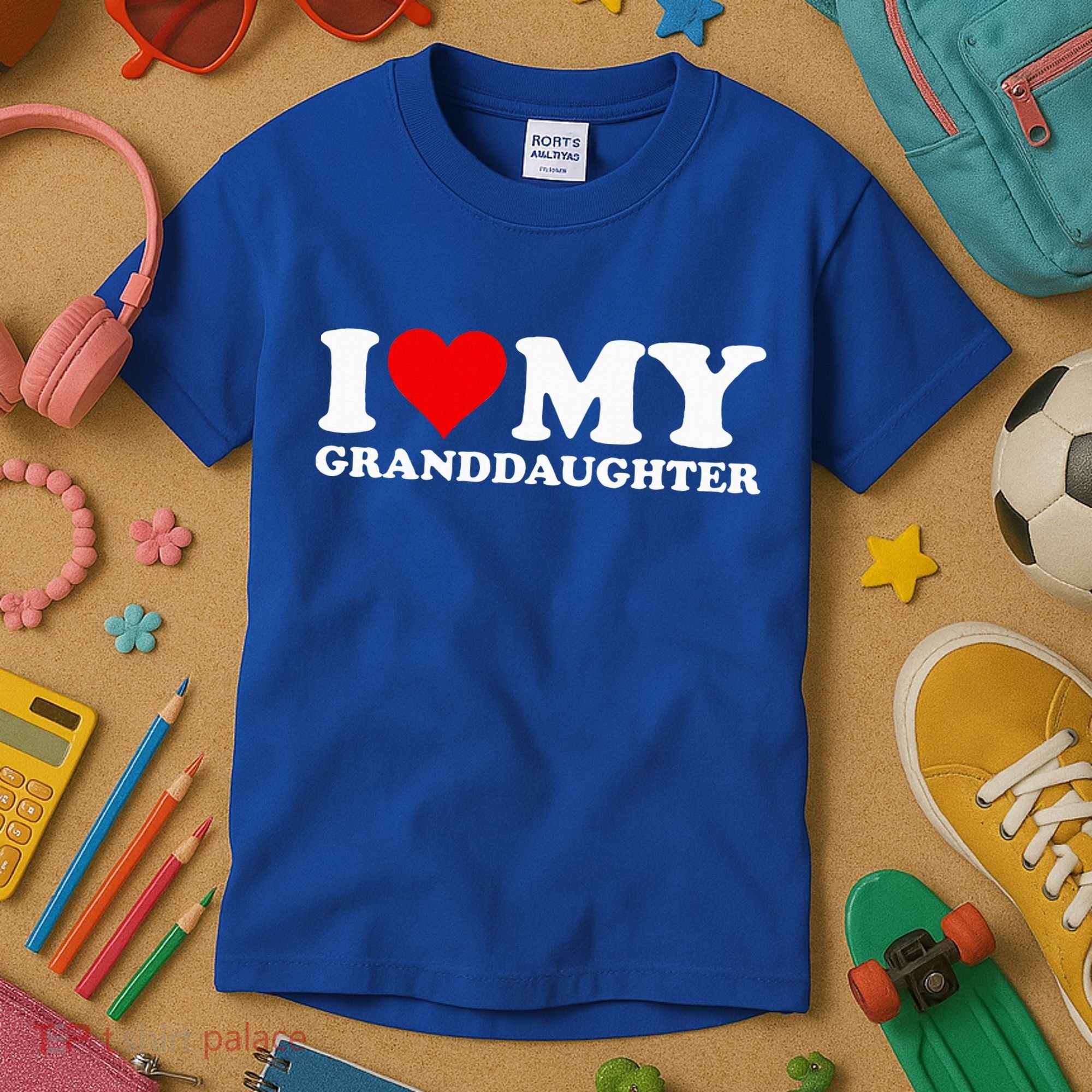 I Love Heart My Granddaughter Kids T-Shirt