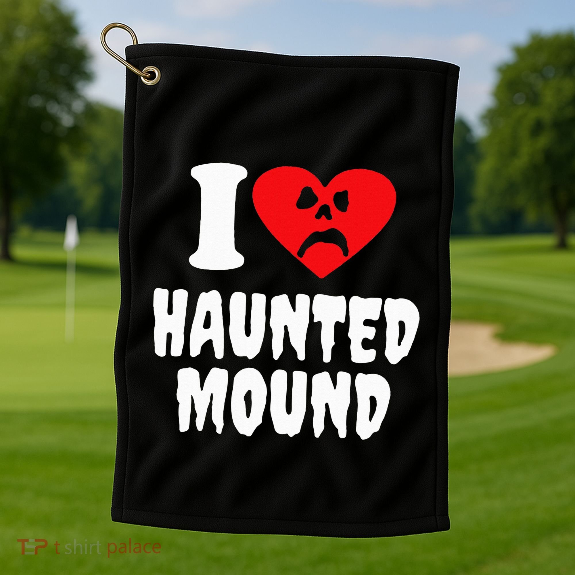 I Love Haunted Mound Golf Towel