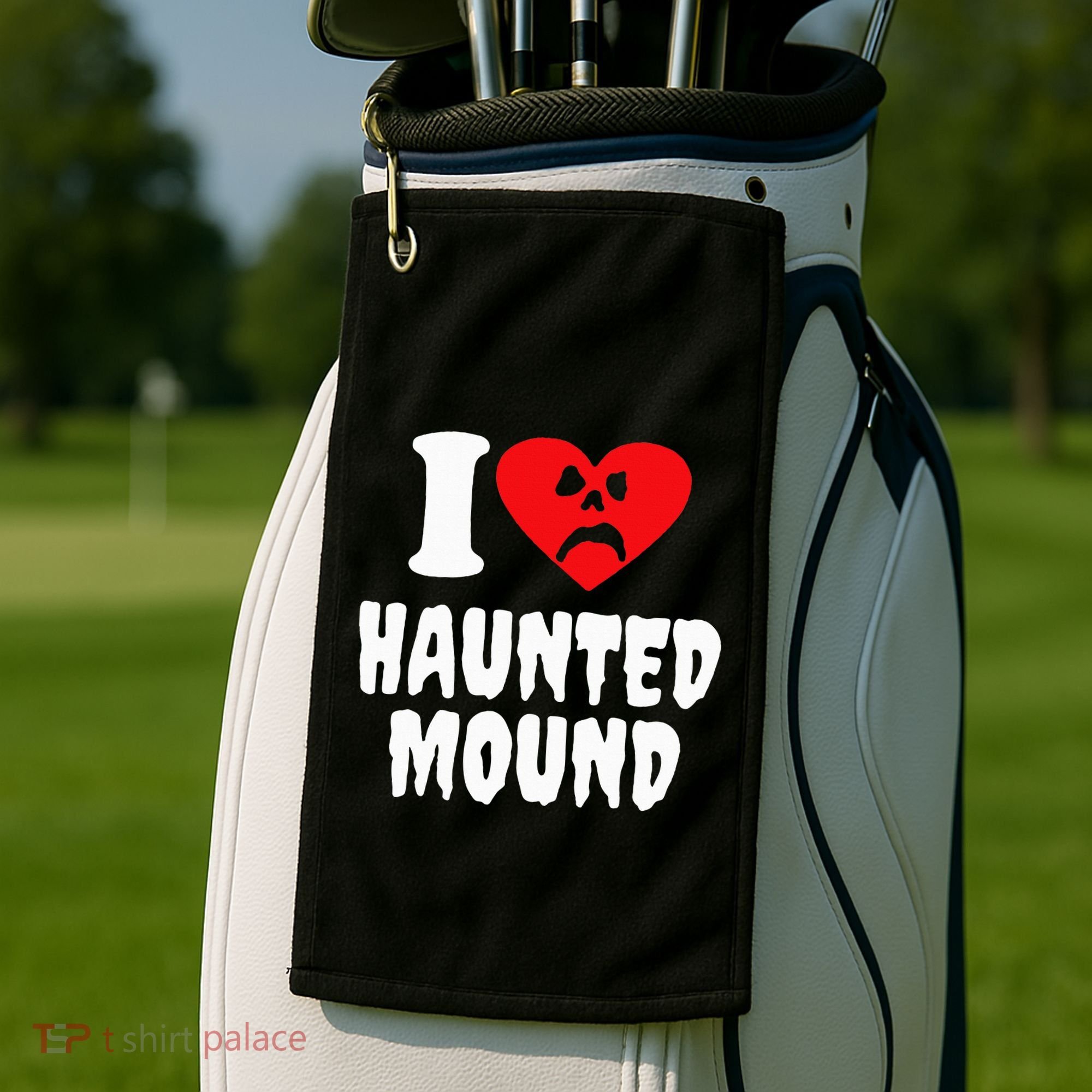 I Love Haunted Mound Golf Towel