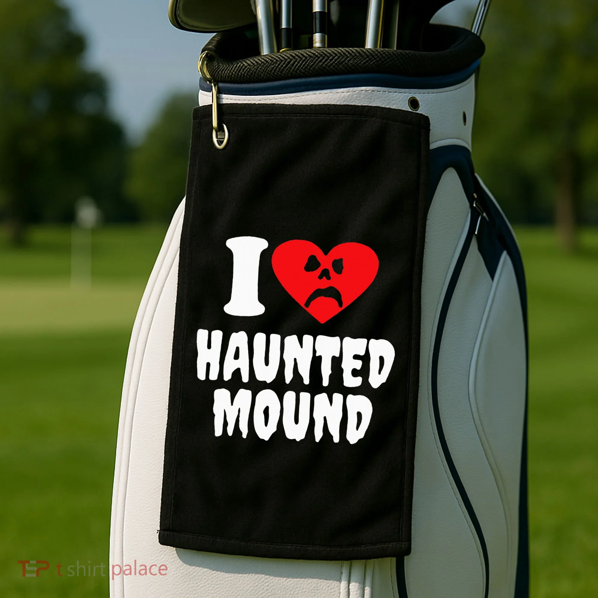 I Love Haunted Mound Golf Towel