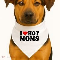 I Love Hot Moms USA-Made Doggie Bandana thumb 1
