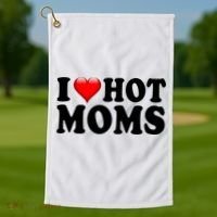 I Love Hot Moms Golf Towel thumb 1