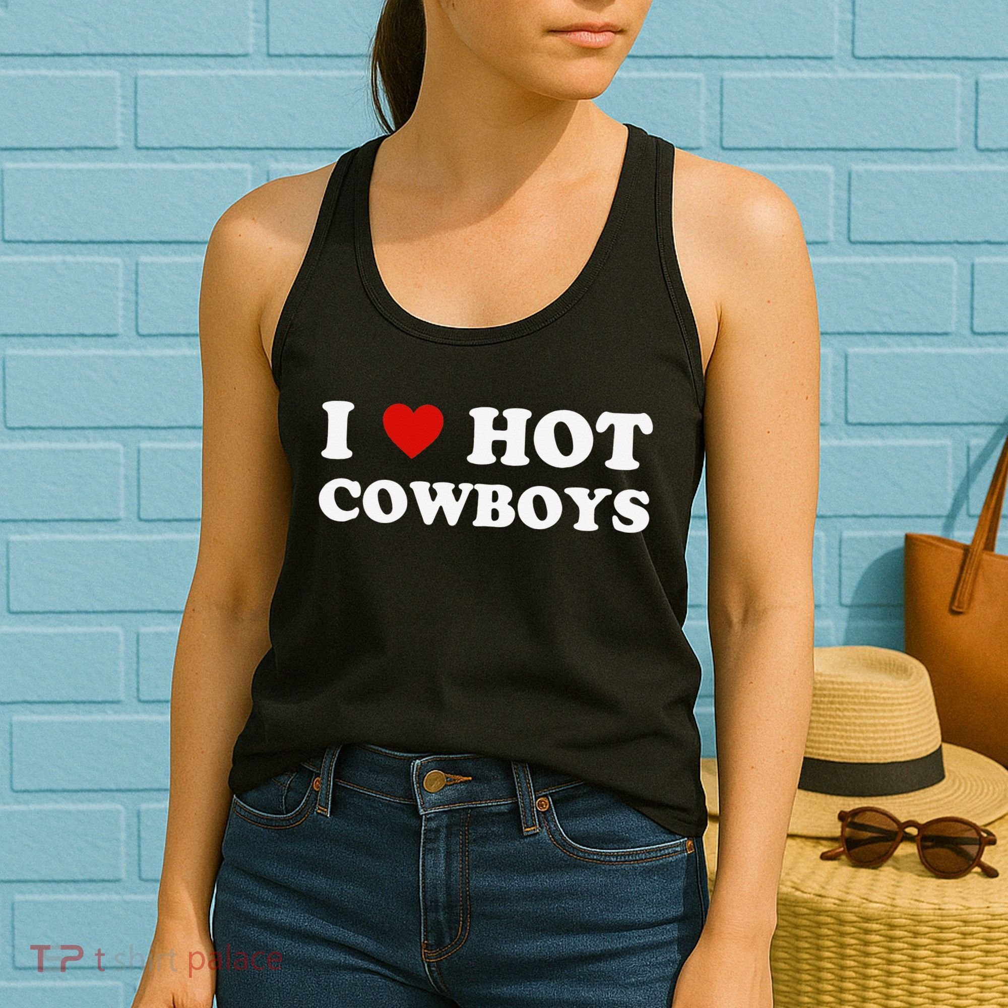 I love hot cowboys Women's Tank Top
