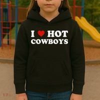 I love hot cowboys Kids Hoodie thumb 3