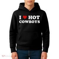 I love hot cowboys Kids Hoodie thumb 4