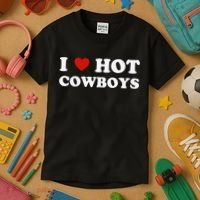 I love hot cowboys Kids T-Shirt thumb 3