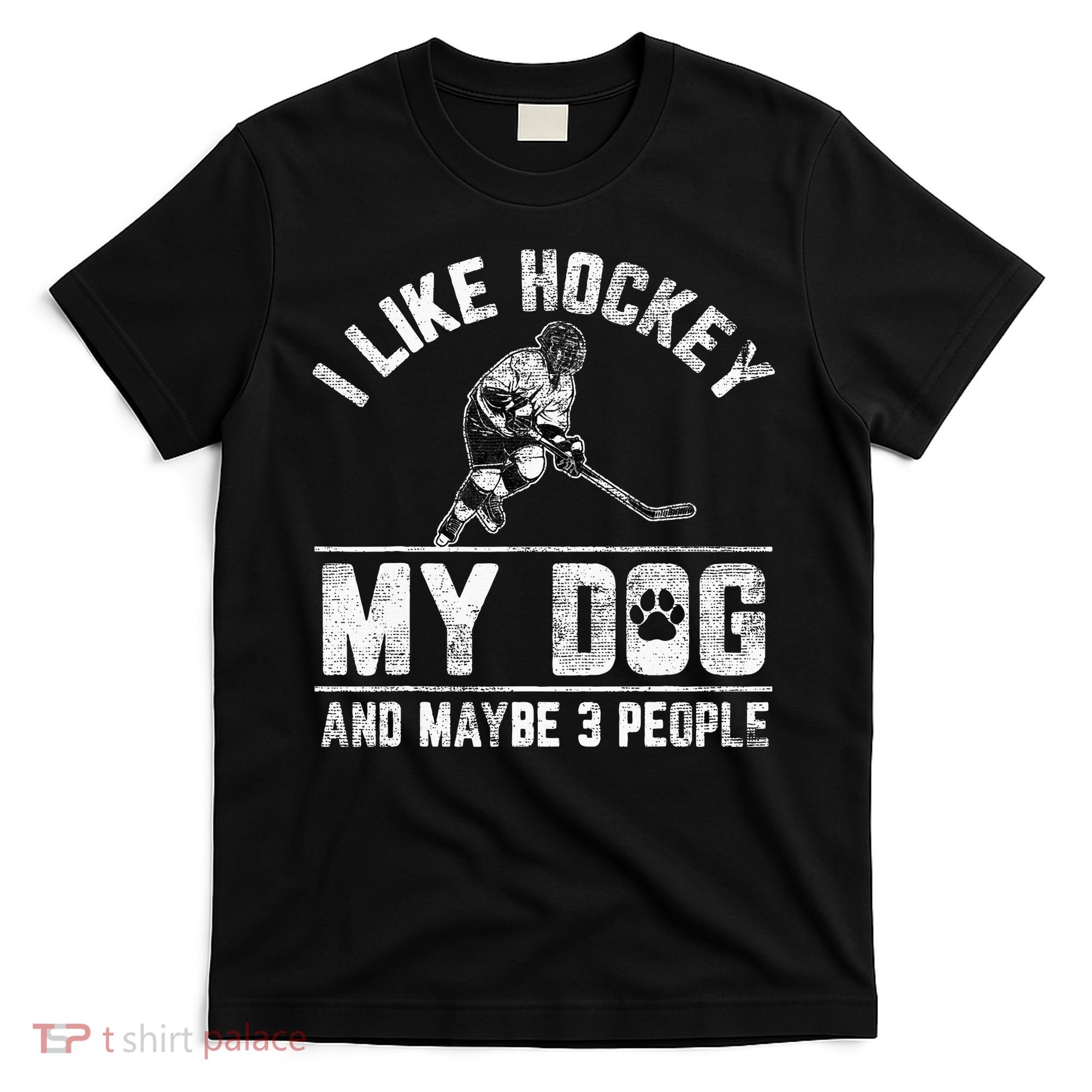 I Like Hockey My Dog And Maybe 3 People Funny Saying T-Shirt