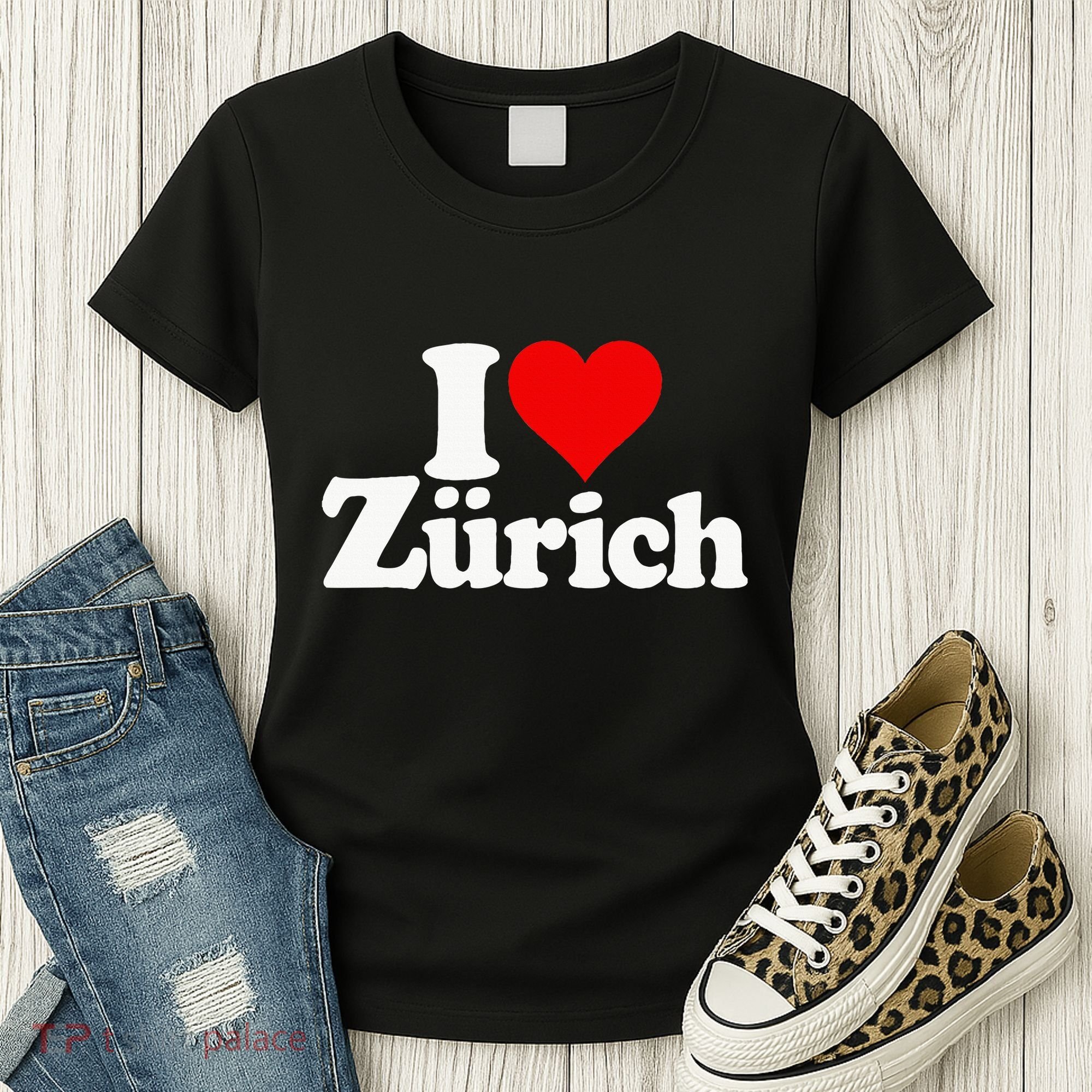 I Love Heart Zurich Switzerland Women's T-Shirt