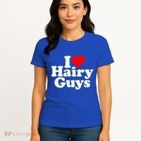 I Love Heart Hairy Guys Man Furry Women's T-Shirt thumb 4