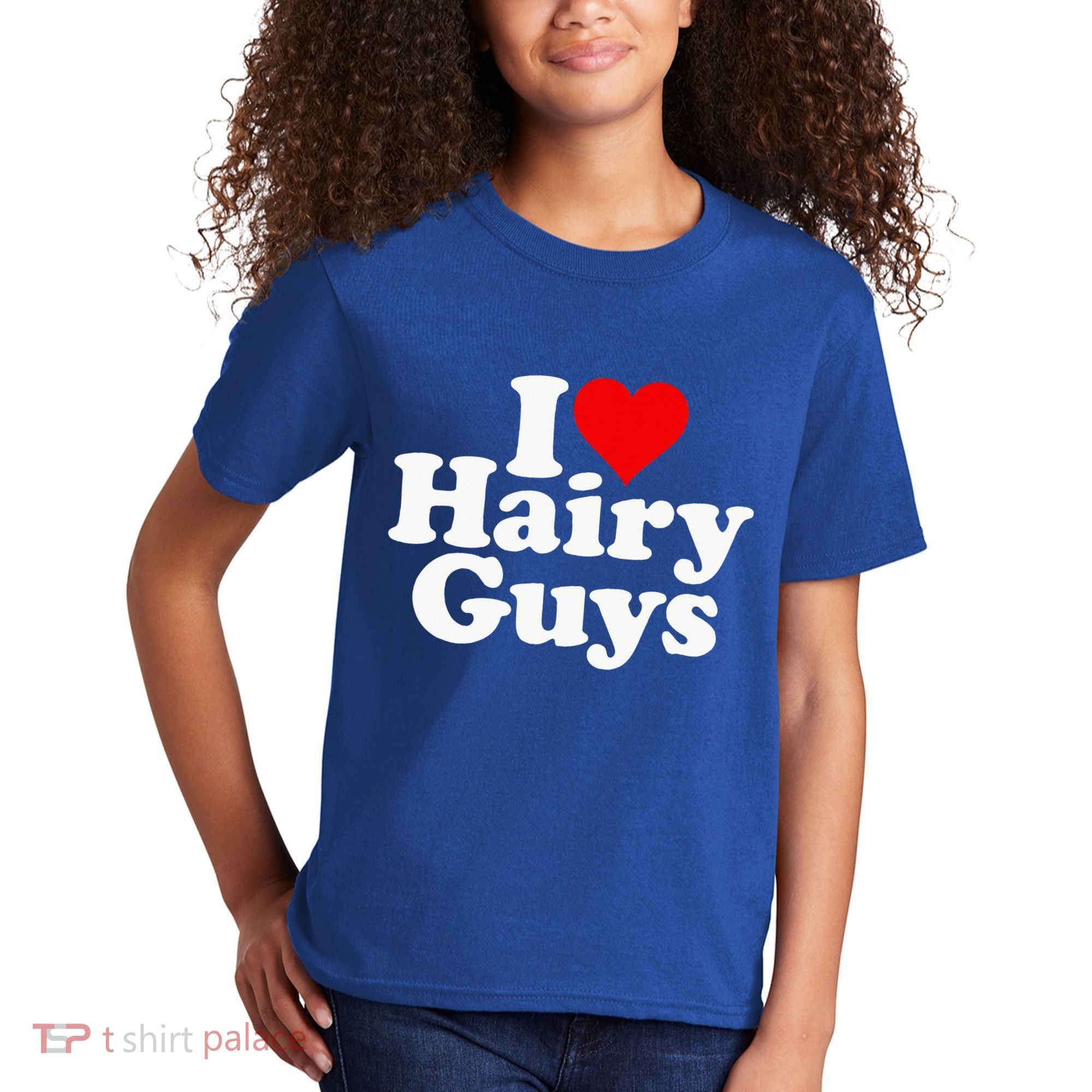 I Love Heart Hairy Guys Man Furry Kids T-Shirt
