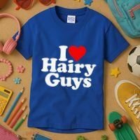 I Love Heart Hairy Guys Man Furry Kids T-Shirt thumb 3