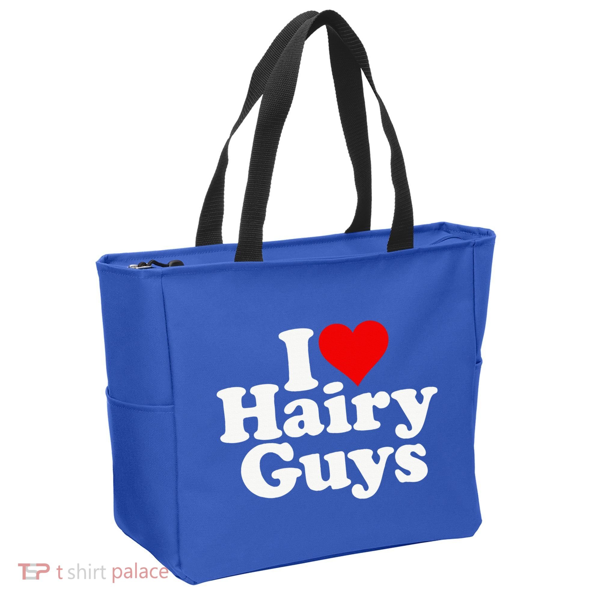 I Love Heart Hairy Guys Man Furry Tote Bag