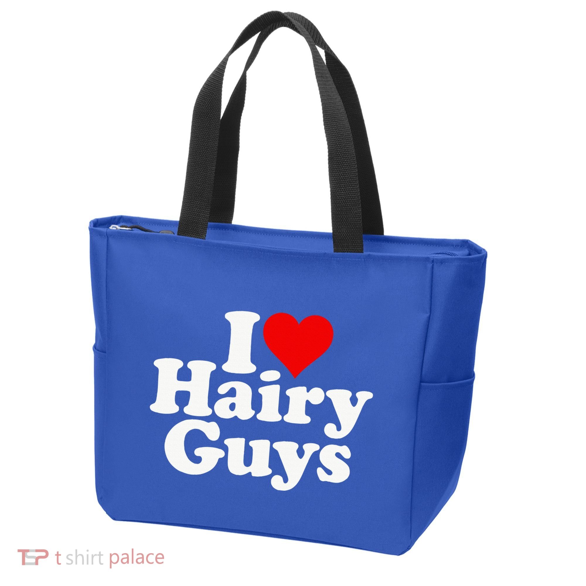 I Love Heart Hairy Guys Man Furry Tote Bag
