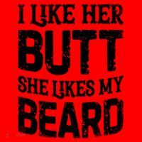 I Like Her Butt She Likes My Beard Funny Inappropriate Joke Santa Hat thumb 1