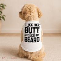 I Like Her Butt She Likes My Beard Funny Inappropriate Joke Doggie Tank thumb 2