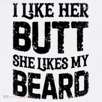 I Like Her Butt She Likes My Beard Funny Inappropriate Joke Long Sleeve Shirt thumb 2