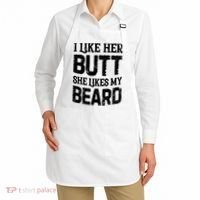I Like Her Butt She Likes My Beard Funny Inappropriate Joke Apron thumb 2