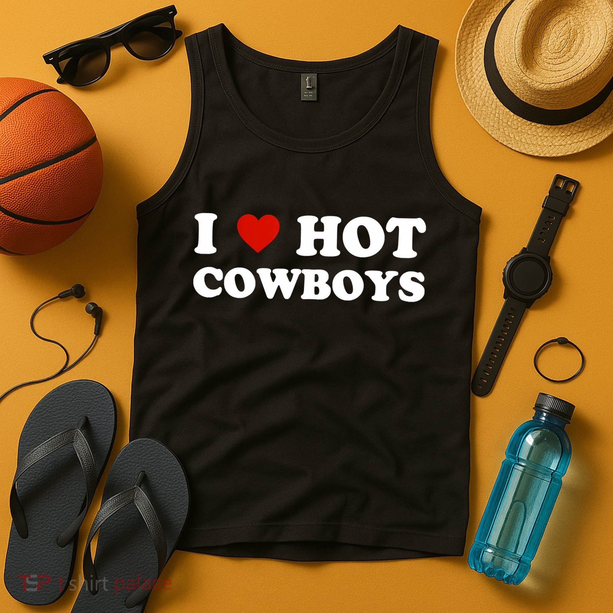 I Love Hot Cowboys Tank Top
