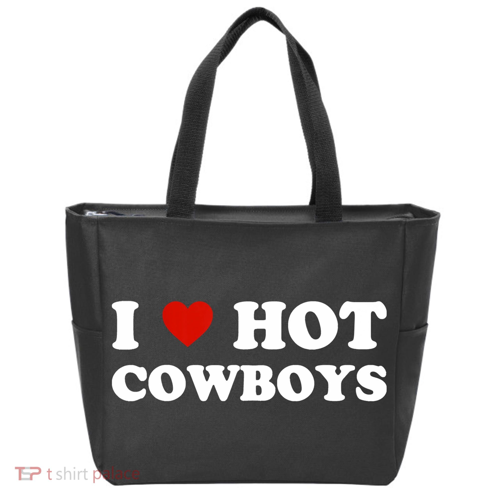I Love Hot Cowboys Tote Bag