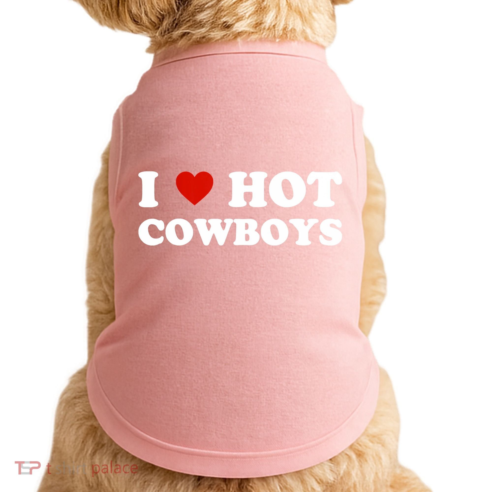 I Love Hot Cowboys Doggie Tank