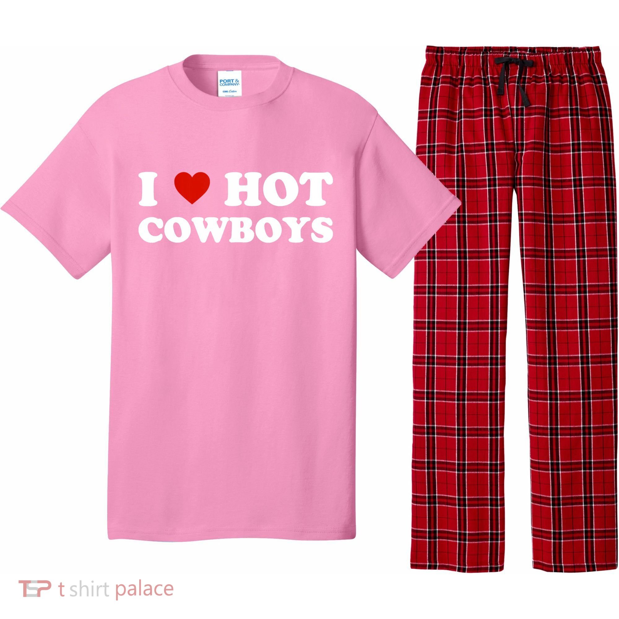 I Love Hot Cowboys Pajama Set