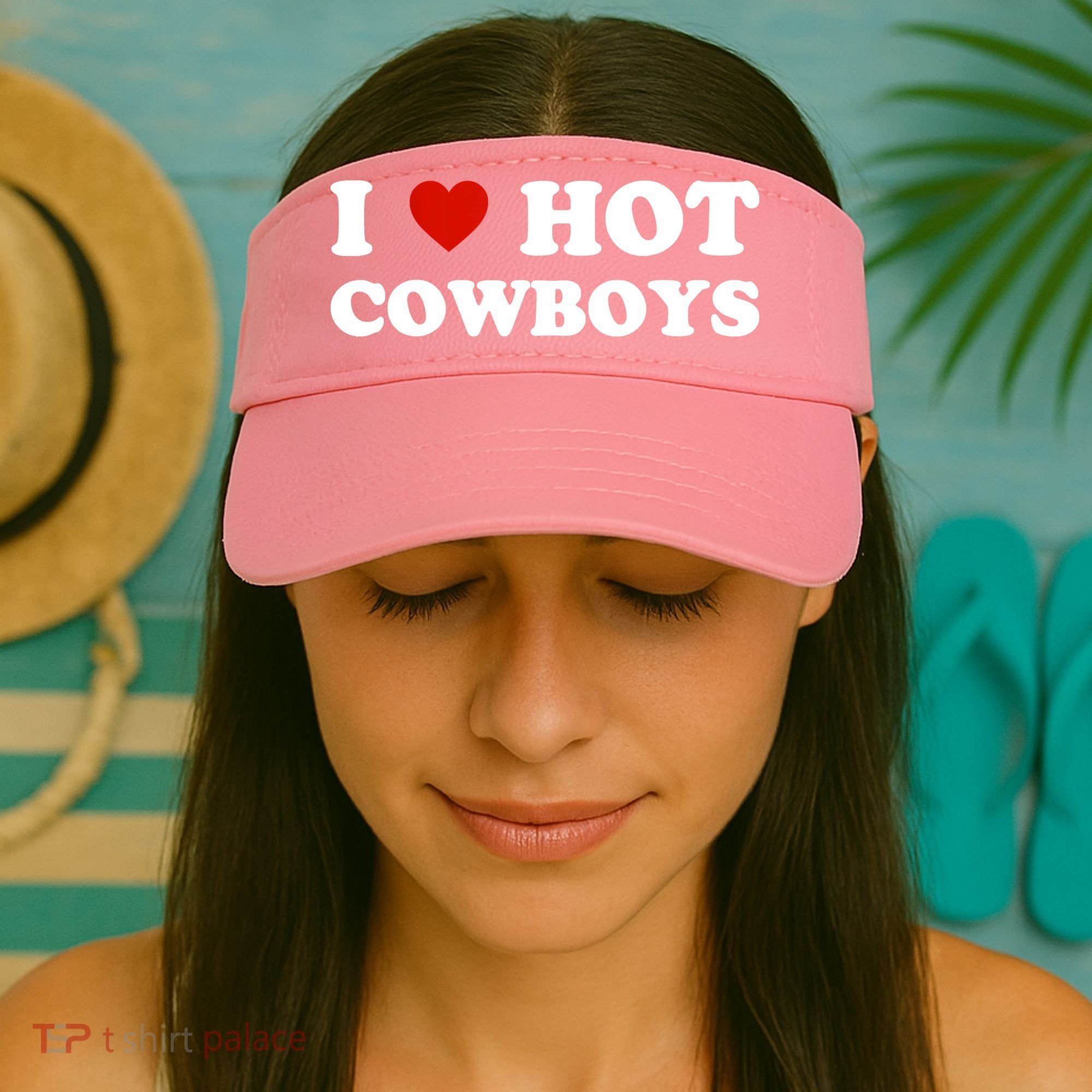 I Love Hot Cowboys Visor