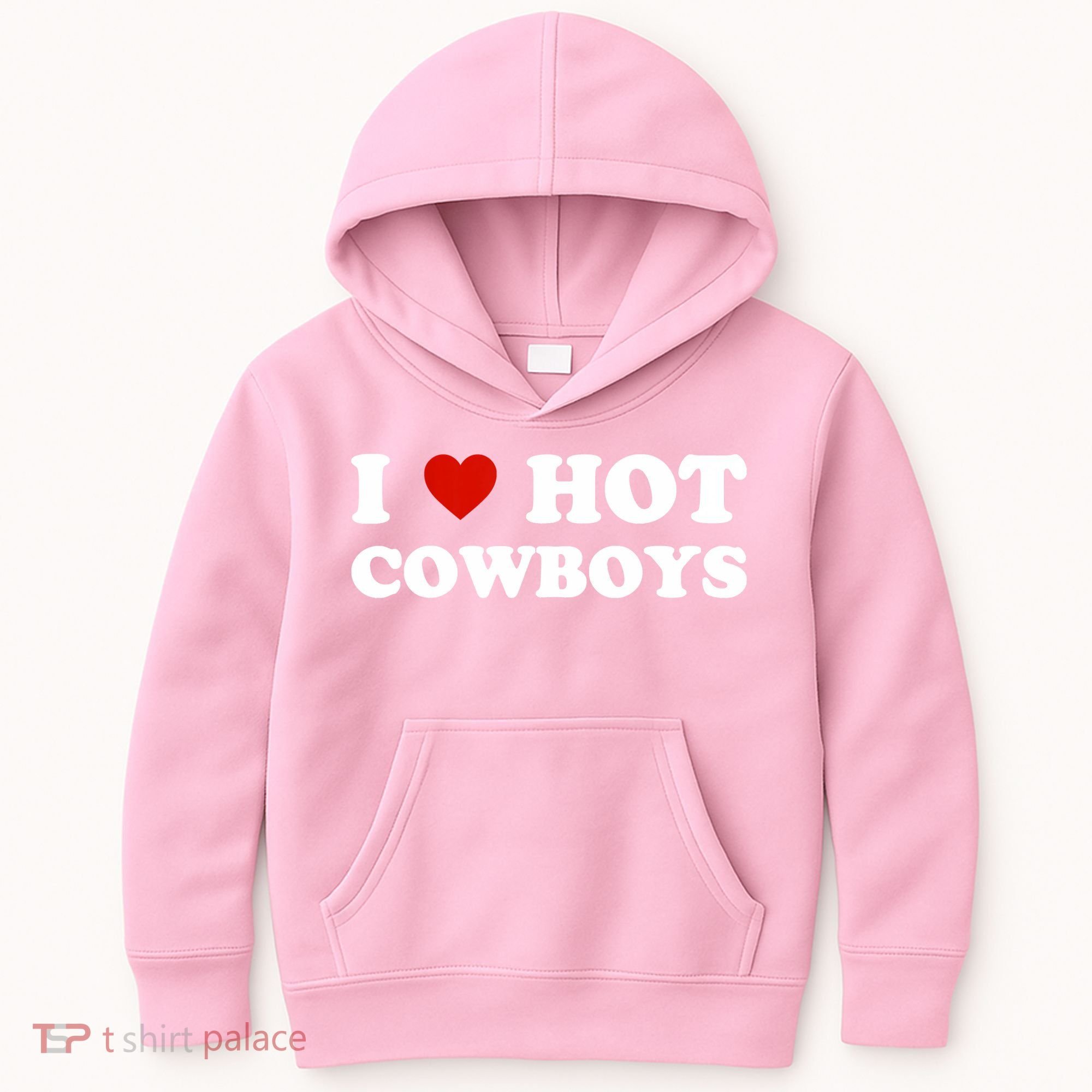 I Love Hot Cowboys Kids Hoodie