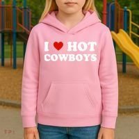 I Love Hot Cowboys Kids Hoodie thumb 3