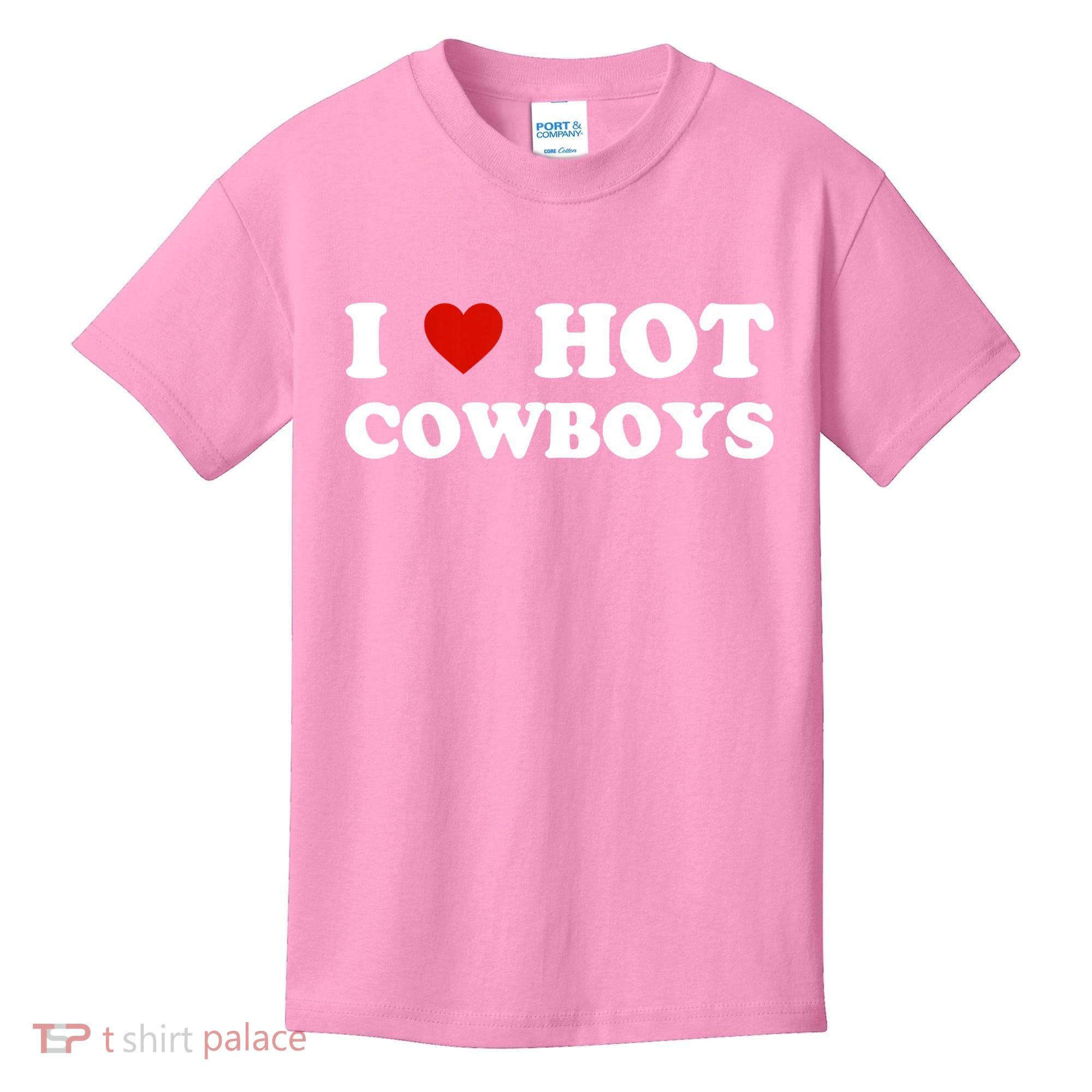 I Love Hot Cowboys Kids T-Shirt
