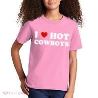 I Love Hot Cowboys Kids T-Shirt thumb 2