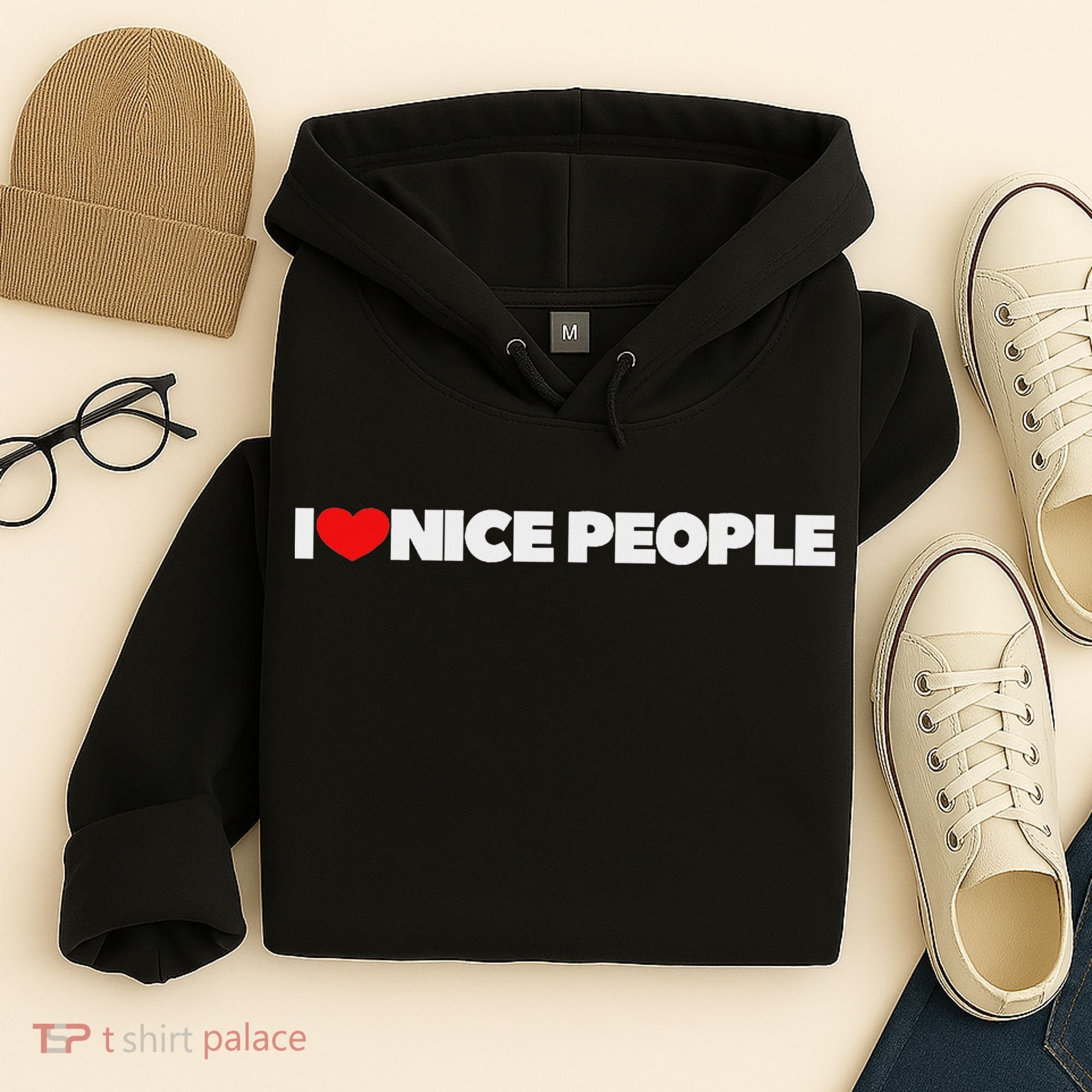 I Love (heart) Nice People Hoodie