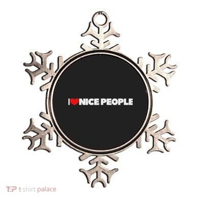 I Love (heart) Nice People Ornament